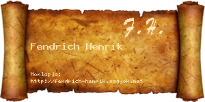 Fendrich Henrik névjegykártya