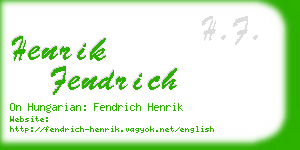 henrik fendrich business card